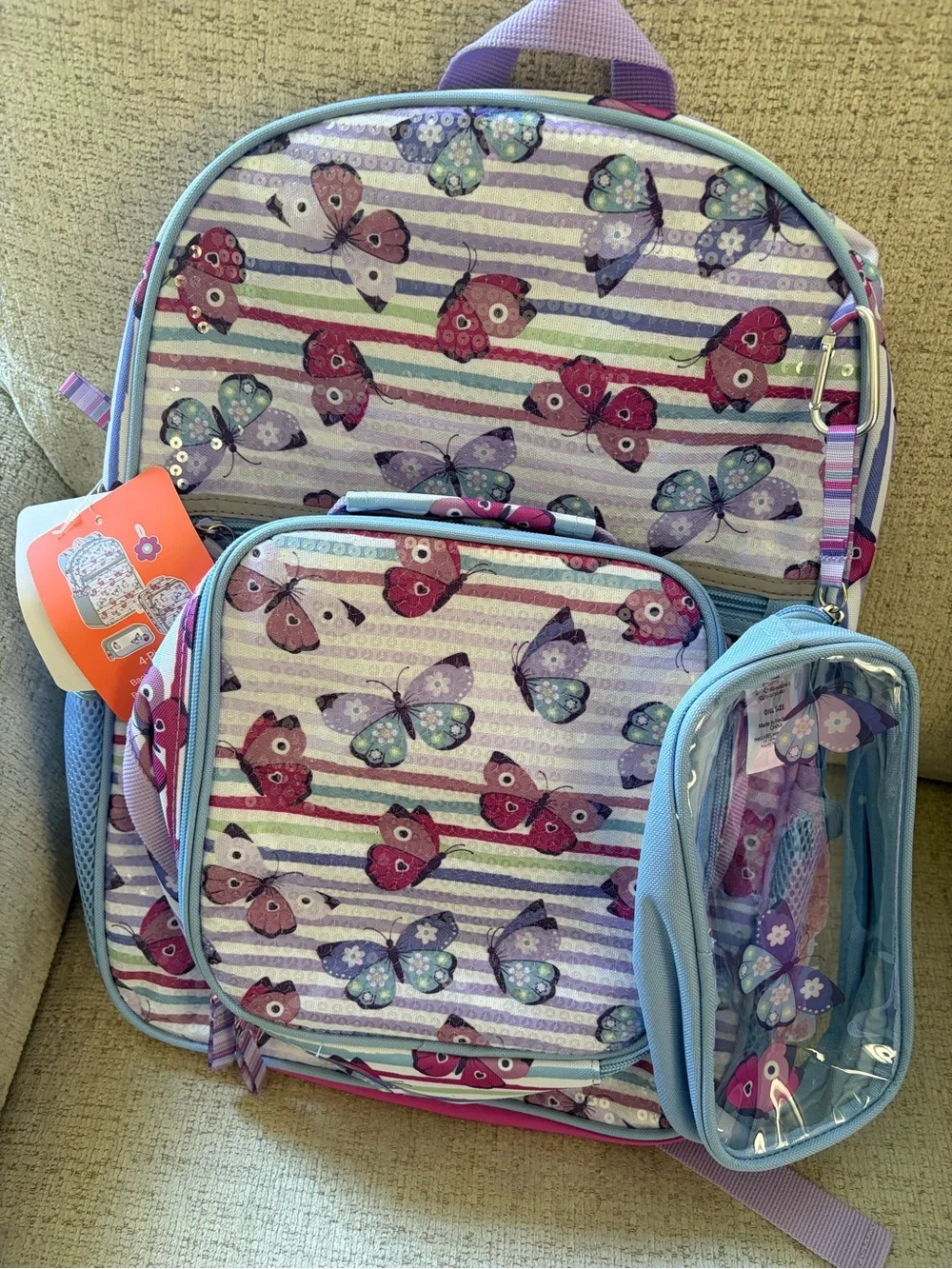wonder nation Butterfly Backpack Set - Purple & Light Blue